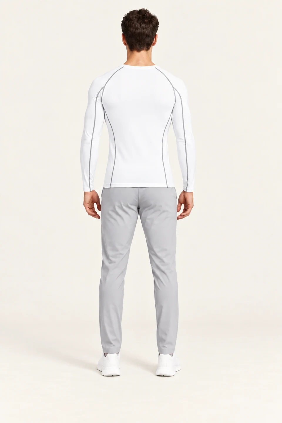 LS-B0141 White back view — standardized AI styling preview