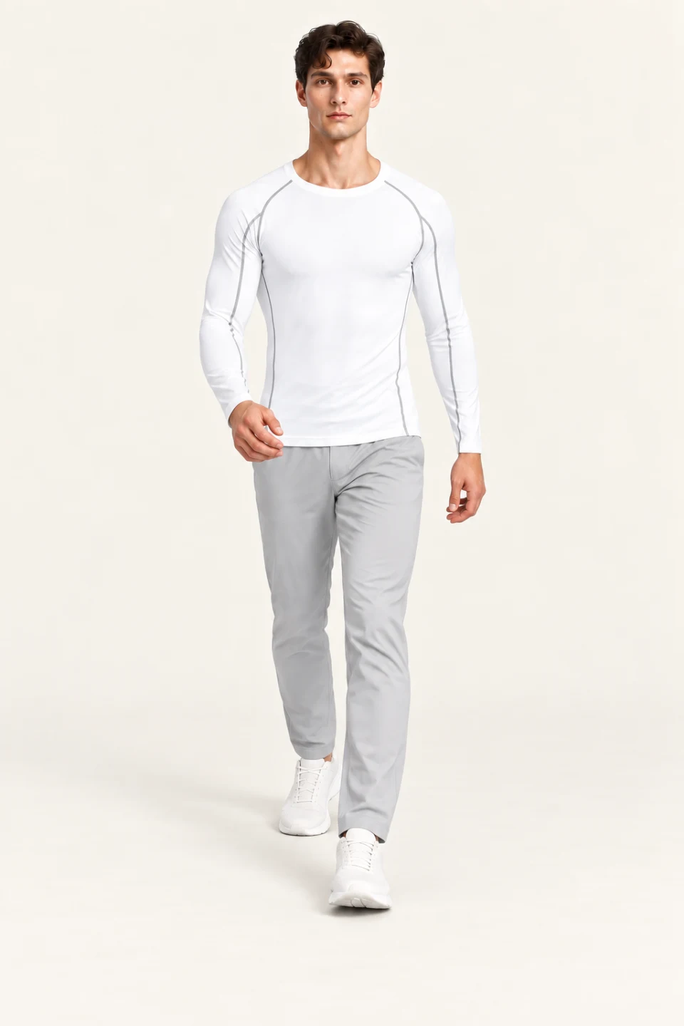 LS-B0141 White motion view — standardized AI styling preview