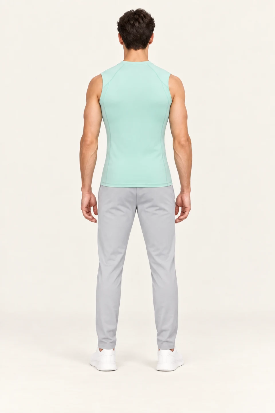 LS-B0146 Bean Green back view — standardized AI styling preview