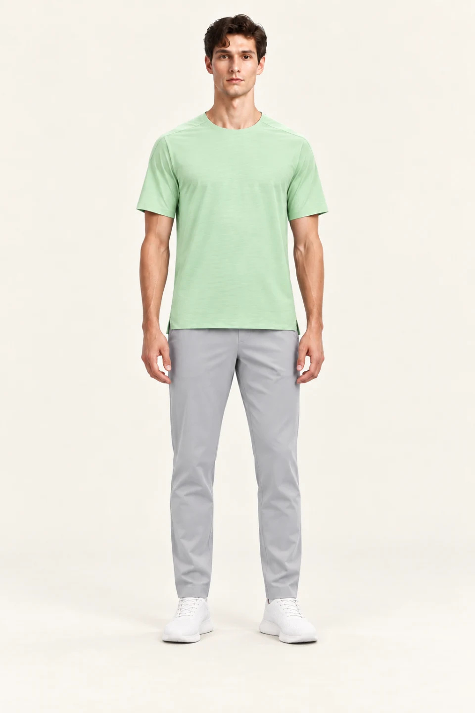 LS-B0147 Bean Green front view — standardized AI styling preview