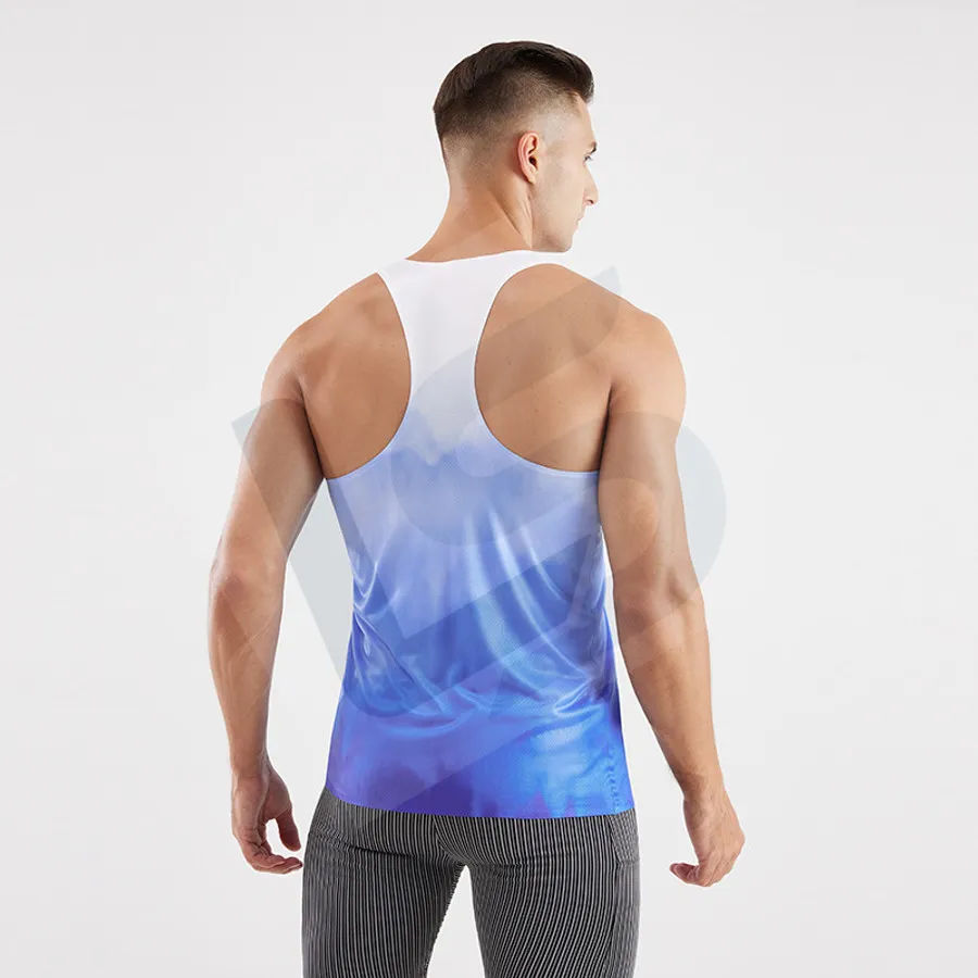 LS-B0148 Men's Training Tank Top in Blue Variant 2, original product photograph