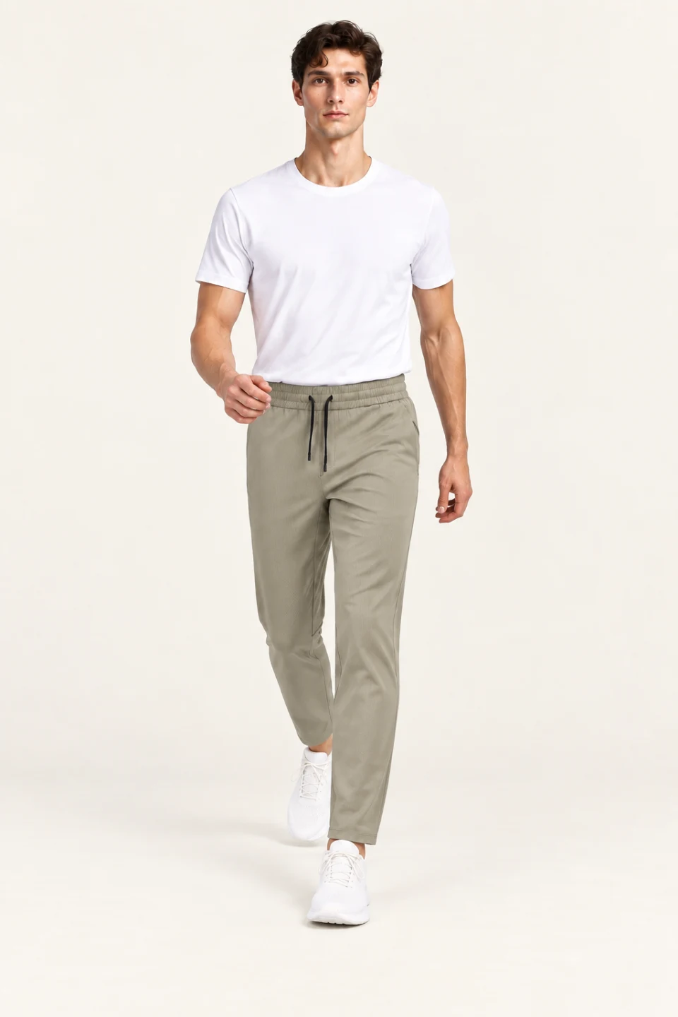 LS-B0156 Khaki motion view — standardized AI styling preview