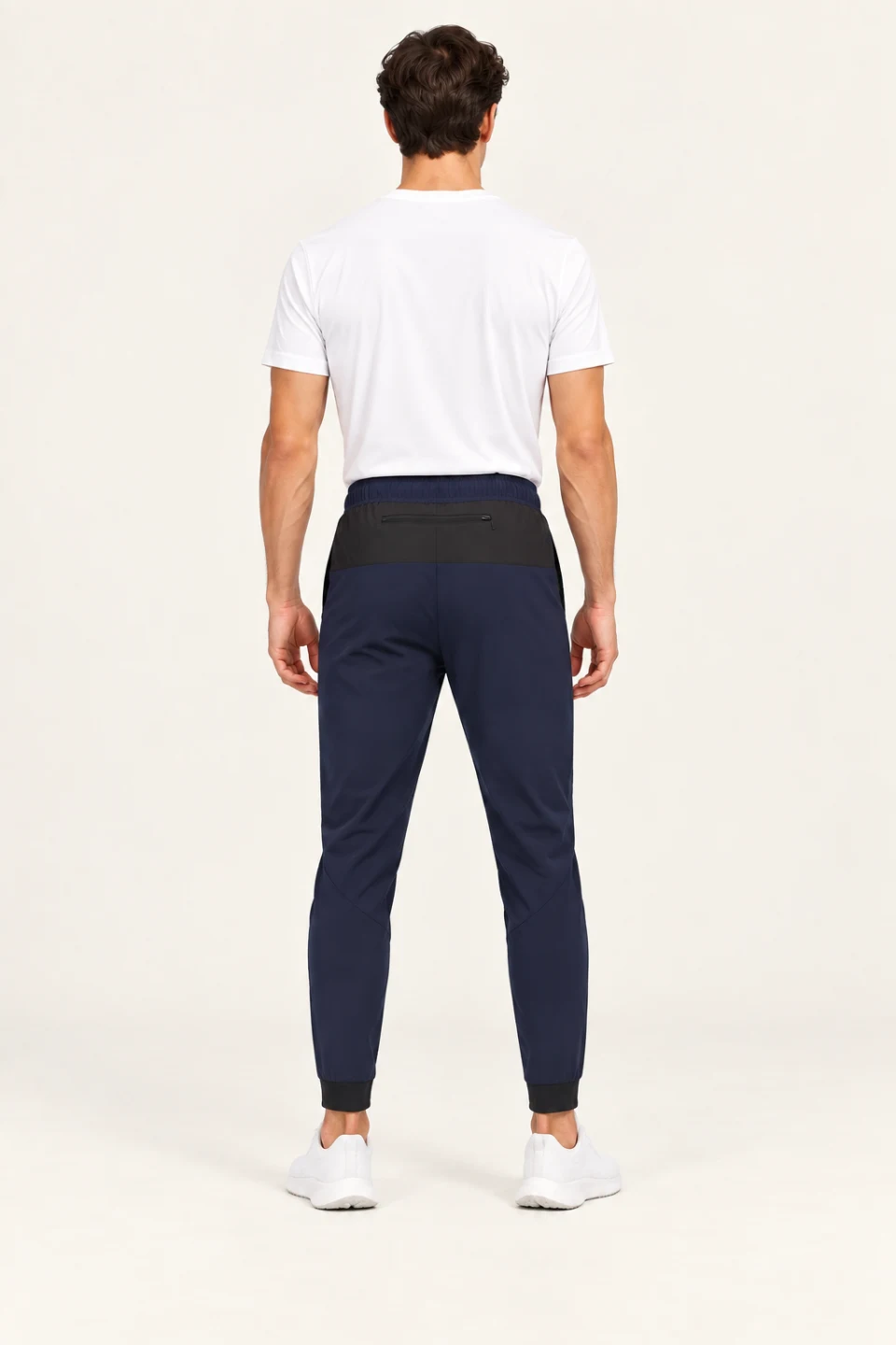LS-B0160 Navy Lightweight version back view — standardized AI styling preview
