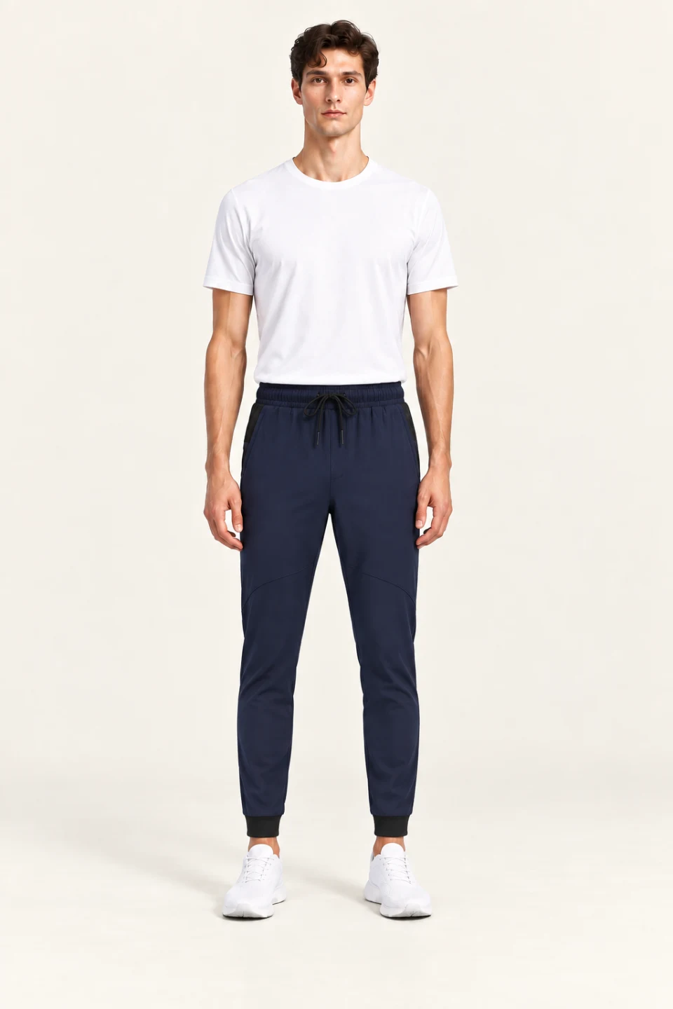 LS-B0160 Navy Lightweight version front view — standardized AI styling preview