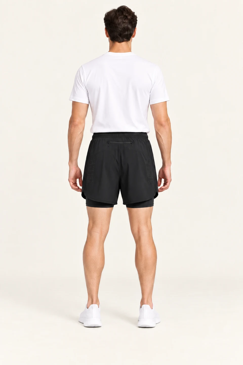 LS-B0165 Black Men’s fit back view — standardized AI styling preview