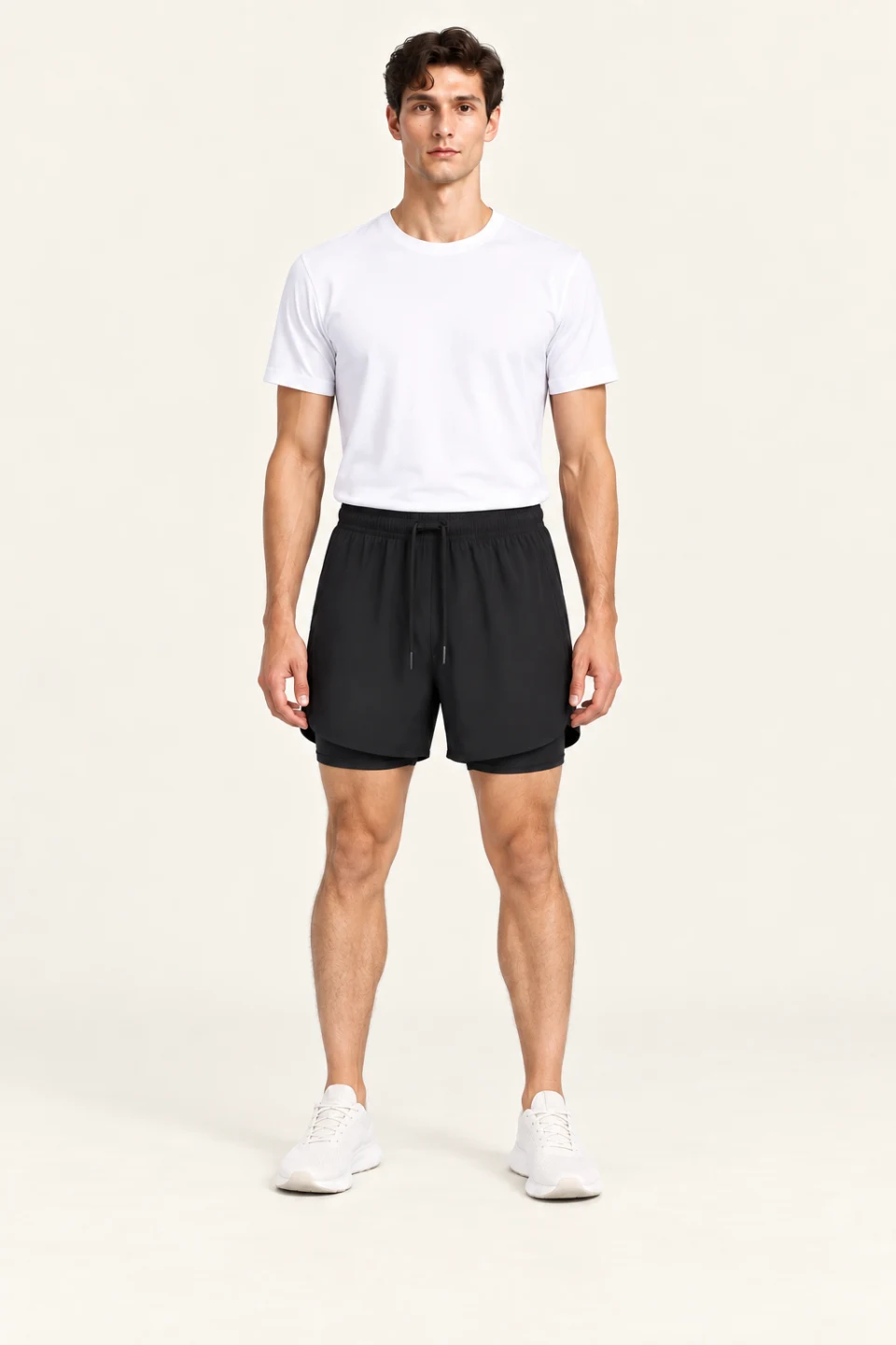 LS-B0165 Black Men’s fit front view — standardized AI styling preview