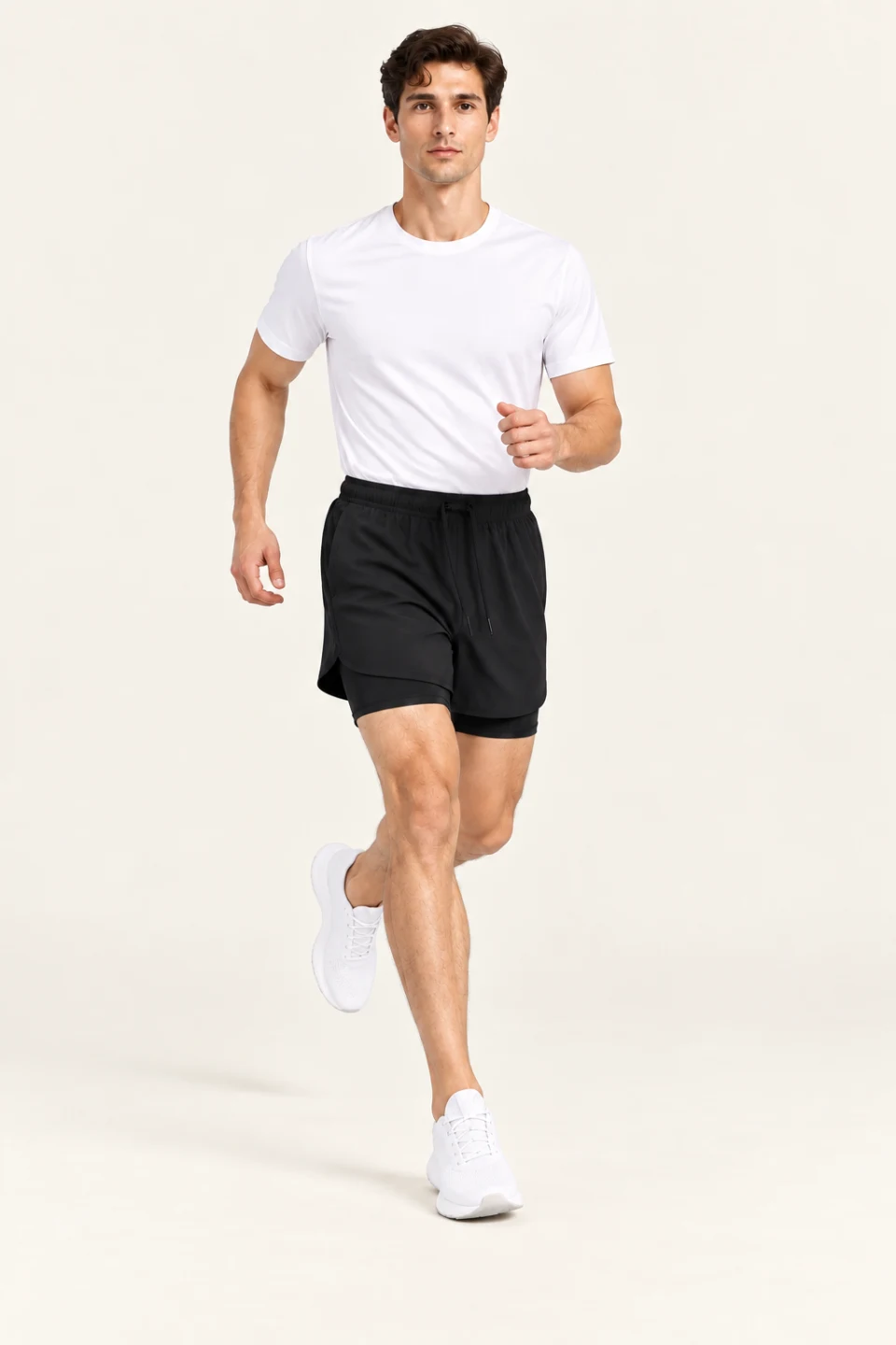 LS-B0165 Black Men’s fit motion view — standardized AI styling preview