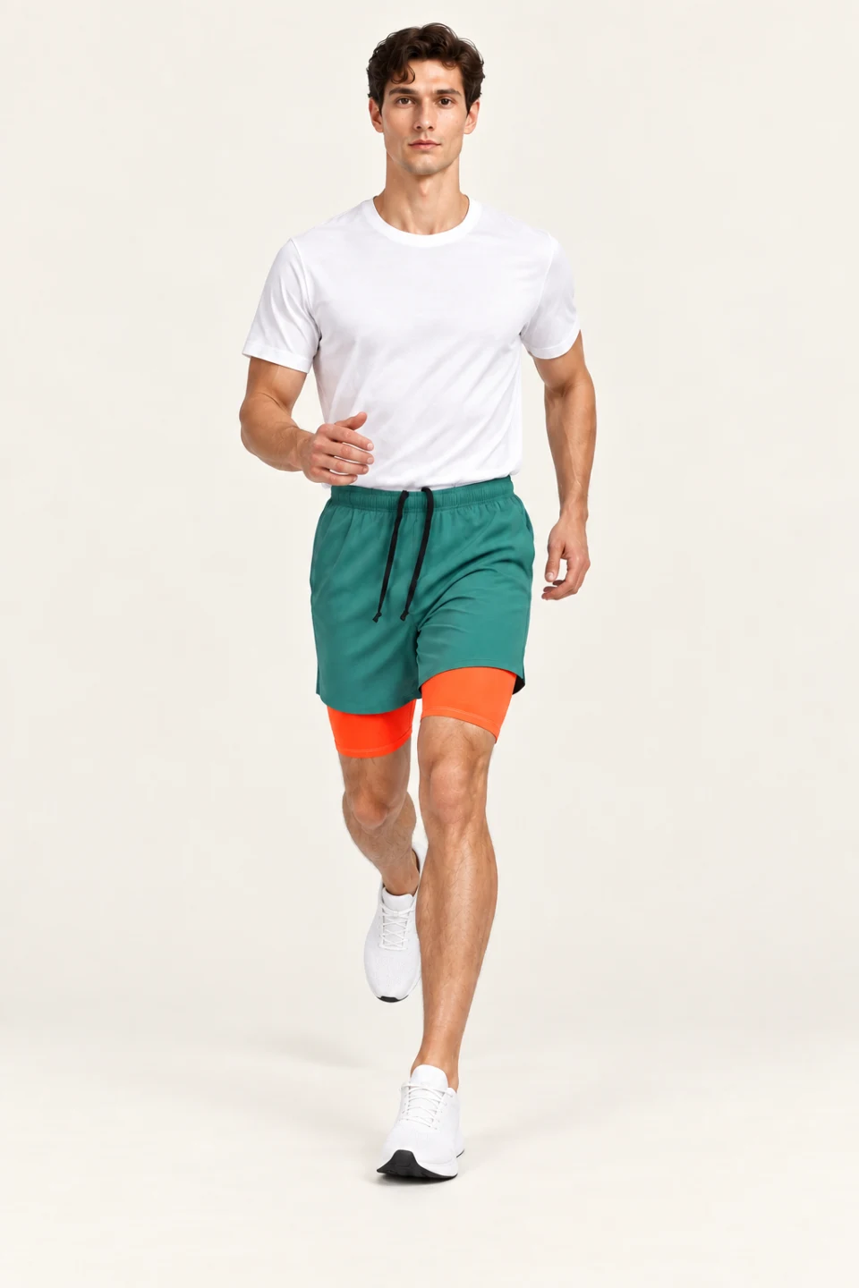 LS-B0175 Green + Neon Orange motion view — standardized AI styling preview