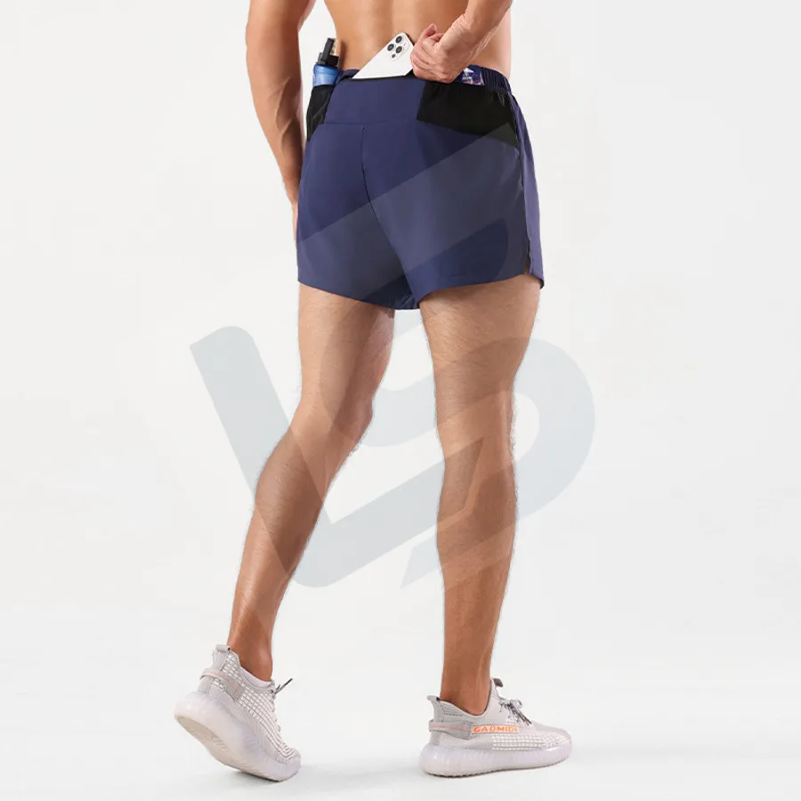 LS-B0180 Men's 2-in-1 Running Shorts in Grey, original product photograph
