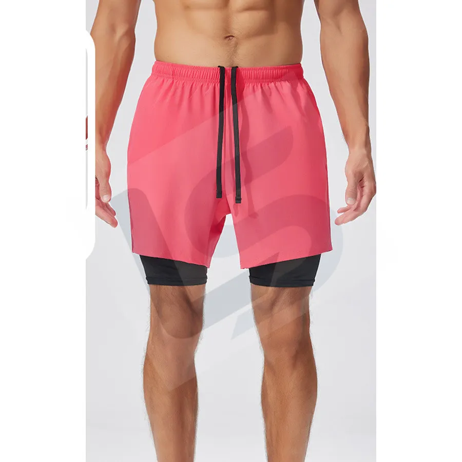 LS-B0183 Men's Training Shorts in Red, original product photograph