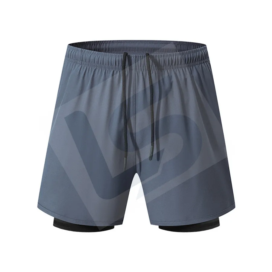LS-B0184 Unisex 2-in-1 Running Shorts in Green Variant 2, original product photograph