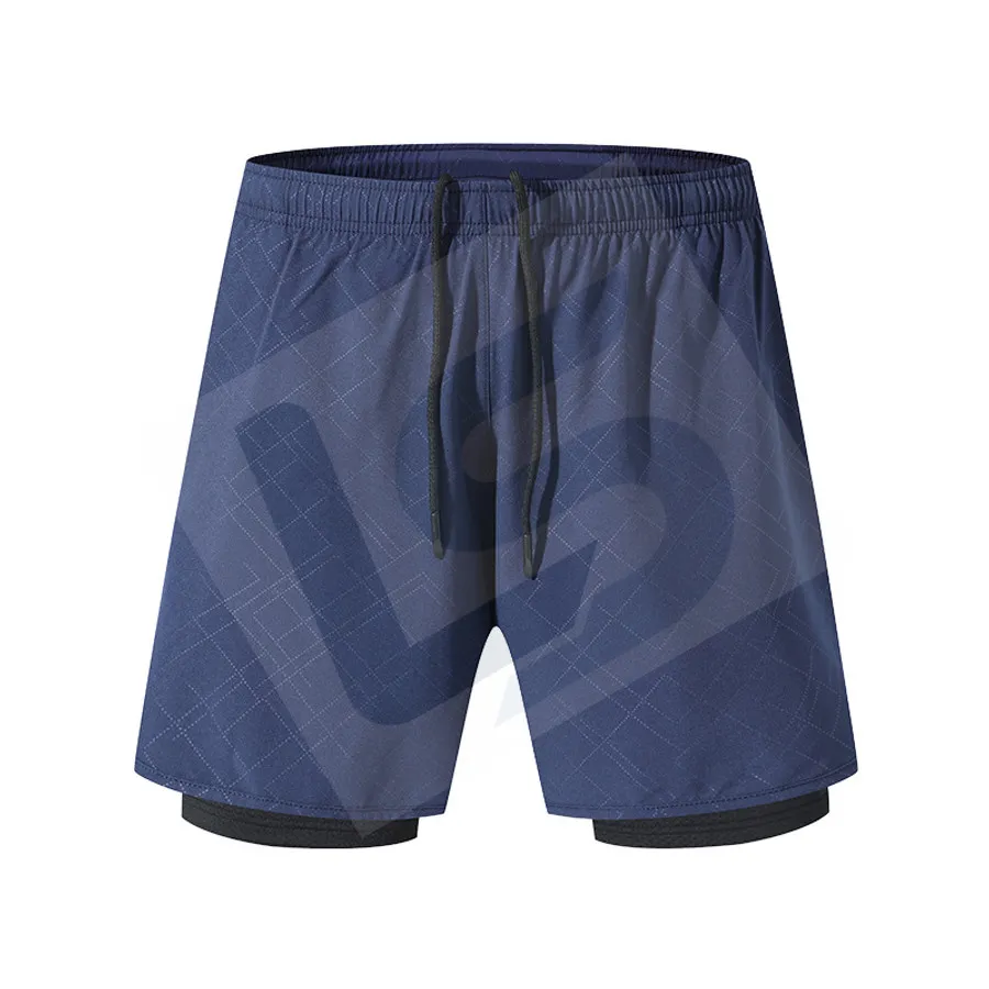 LS-B0184 Unisex 2-in-1 Running Shorts in Green Variant 4, original product photograph