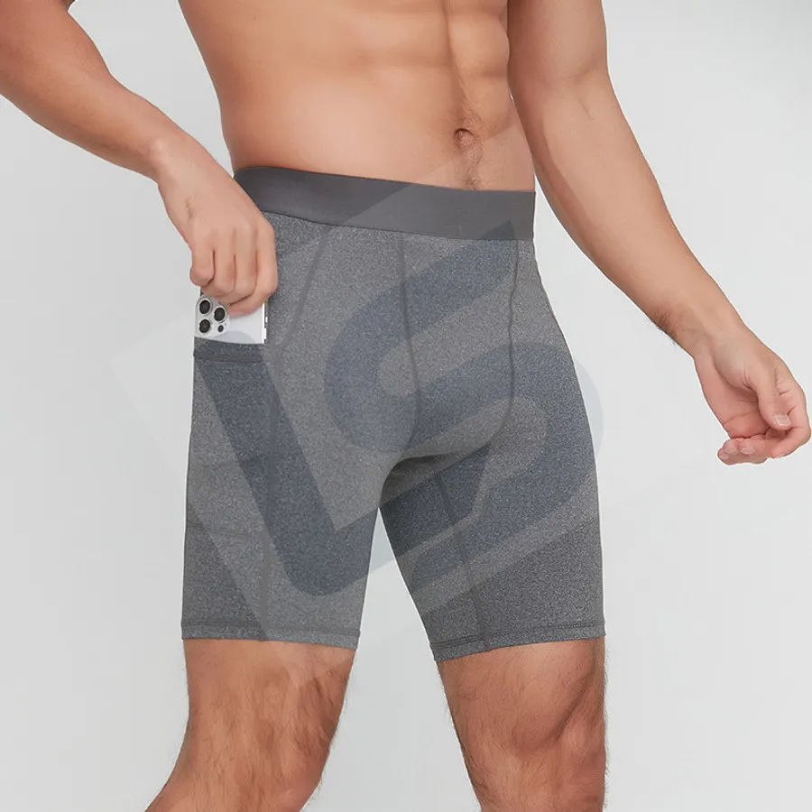 LS-B0188 Men's Compression Shorts in Grey Variant 2, original product photograph