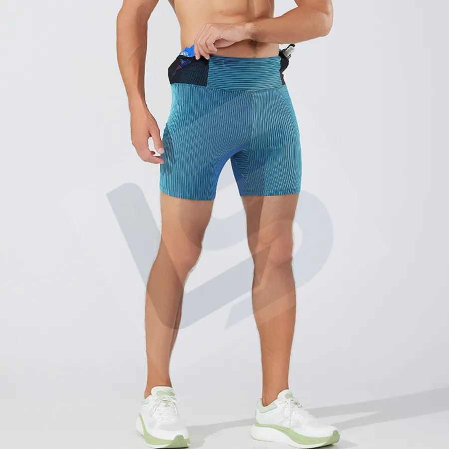 LS-B0191 Unisex 2-in-1 Running Shorts in Blue, original product photograph