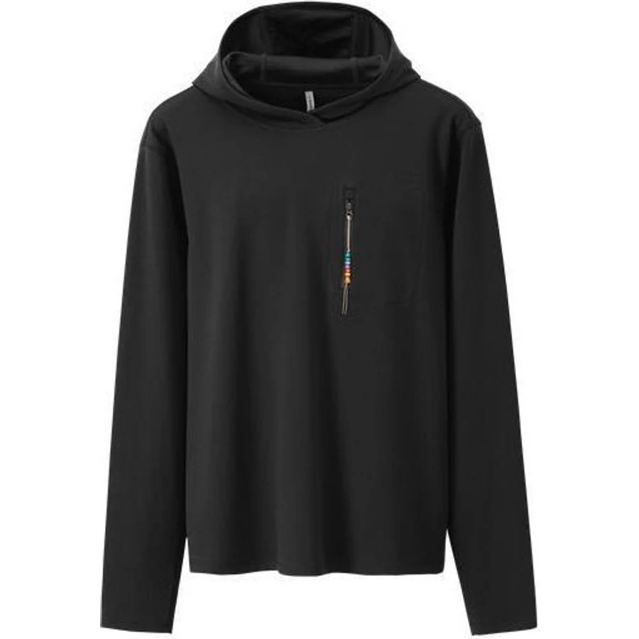 LS-B0215 Quick-Dry Training Hoodie in Deep Black, original product photograph