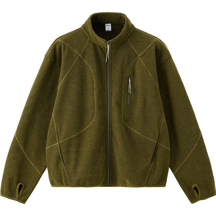 LS-B0218 Honeycomb Fleece Zip Sweatshirt in Olive Green, original product photograph
