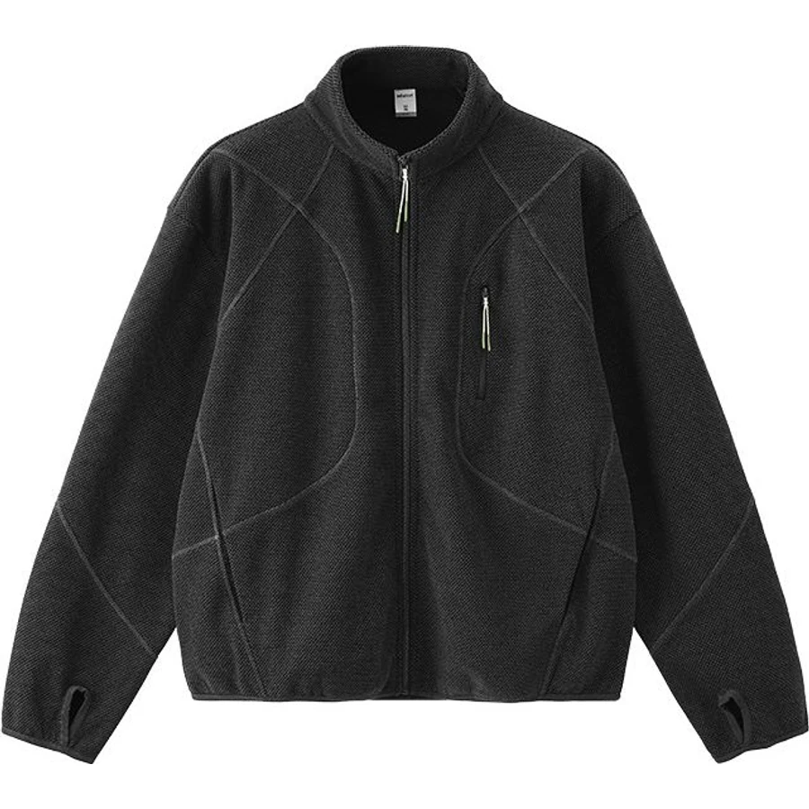 LS-B0218 Honeycomb Fleece Zip Sweatshirt in Dark Grey, original product photograph