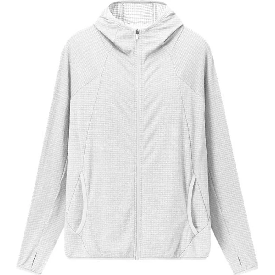 LS-B0221 Lightweight Zip-Front Hoodie in Natural White, original product photograph