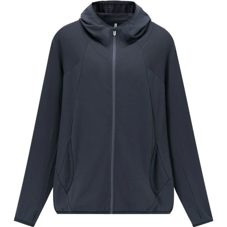 LS-B0221 Lightweight Zip-Front Hoodie in Dark Grey, original product photograph