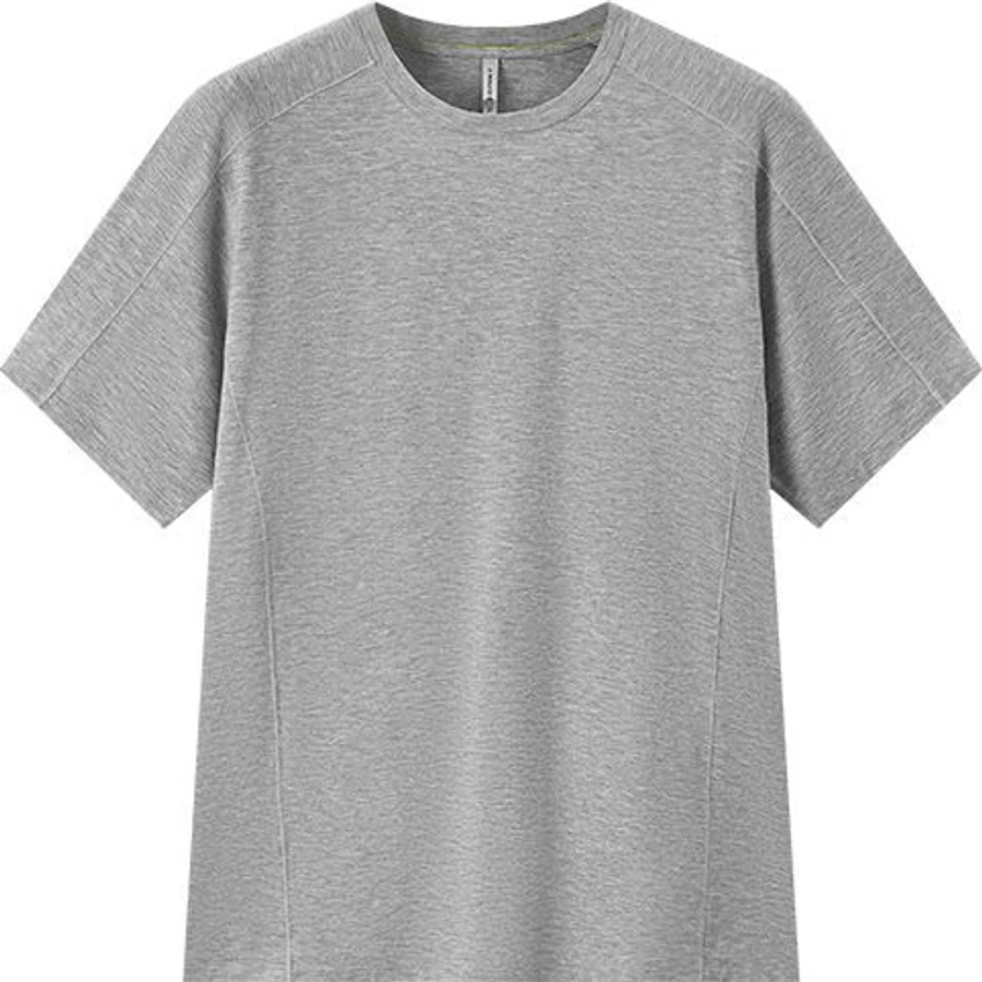 LS-B0228 Merino-Blend Training Tee in Heather Stone Grey, original product photograph