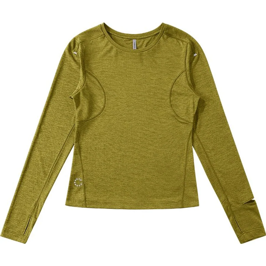 LS-B0230 Women's Long-Sleeve Running Top in Moss Yellow, original product photograph