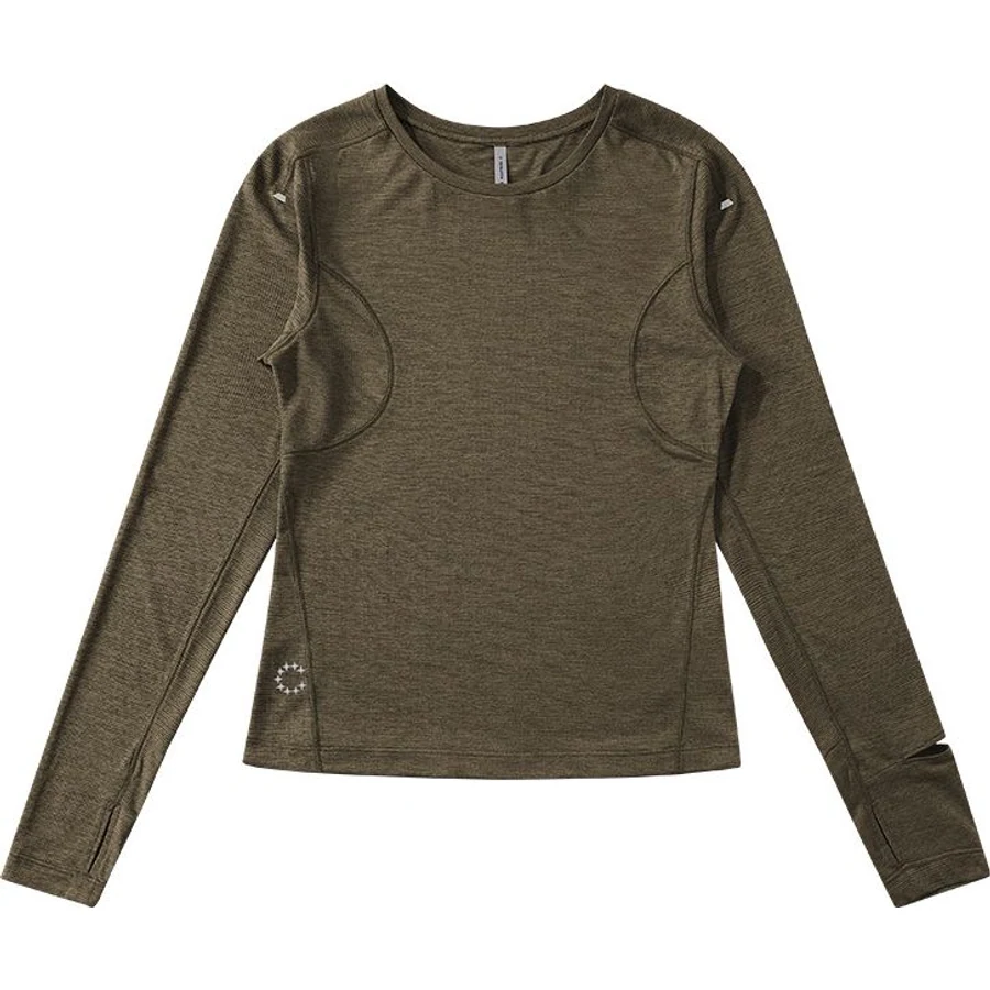 LS-B0230 Women's Long-Sleeve Running Top in Camping Green, original product photograph