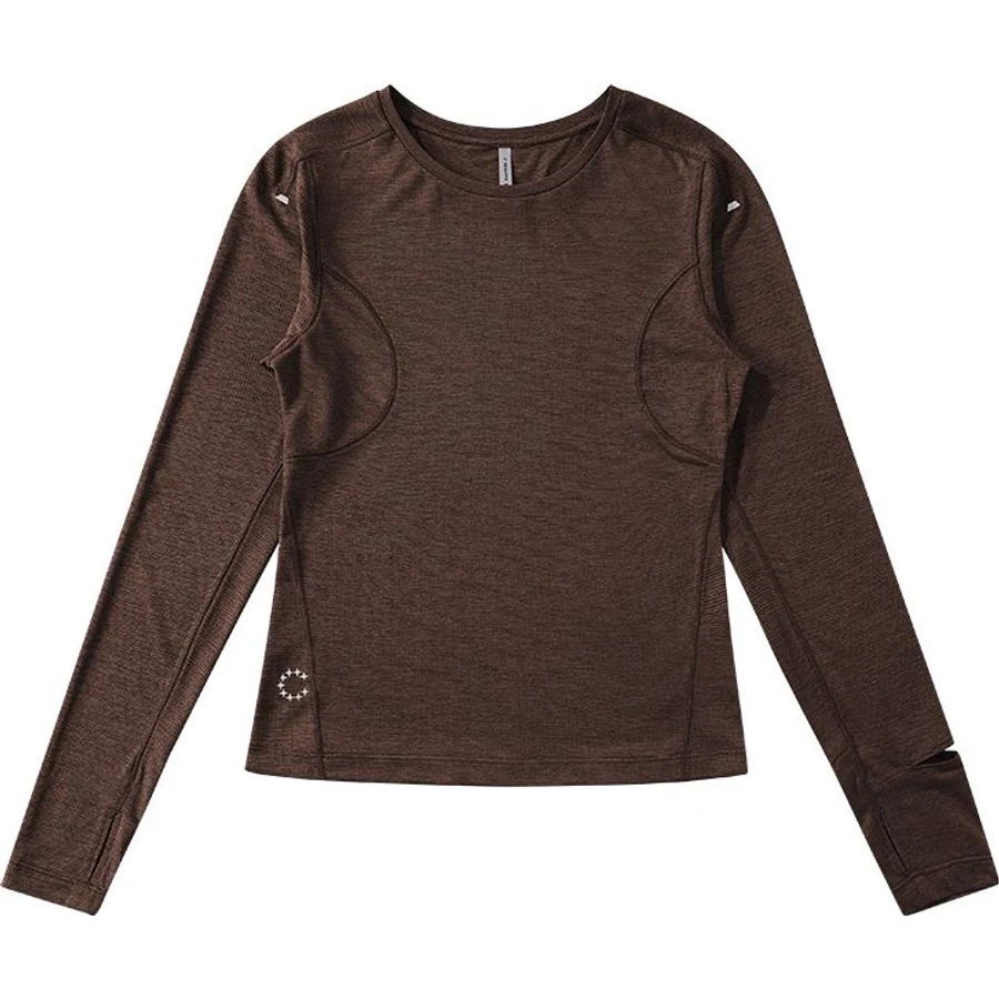 LS-B0230 Women's Long-Sleeve Running Top in Sandalwood Brown, original product photograph
