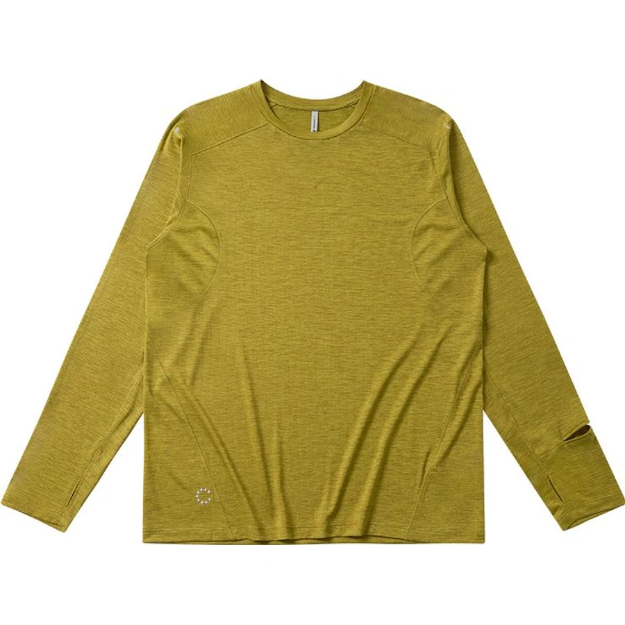 LS-B0233 Men's Long-Sleeve Running Top in Moss Yellow, original product photograph