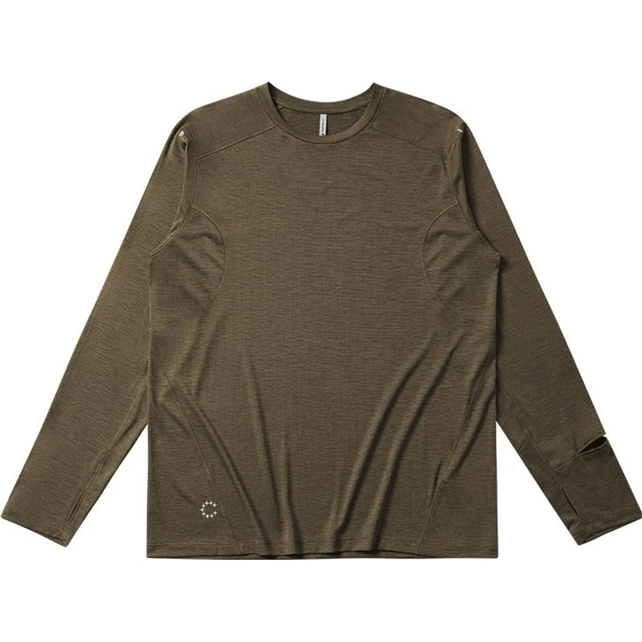 LS-B0233 Men's Long-Sleeve Running Top in Camping Green, original product photograph