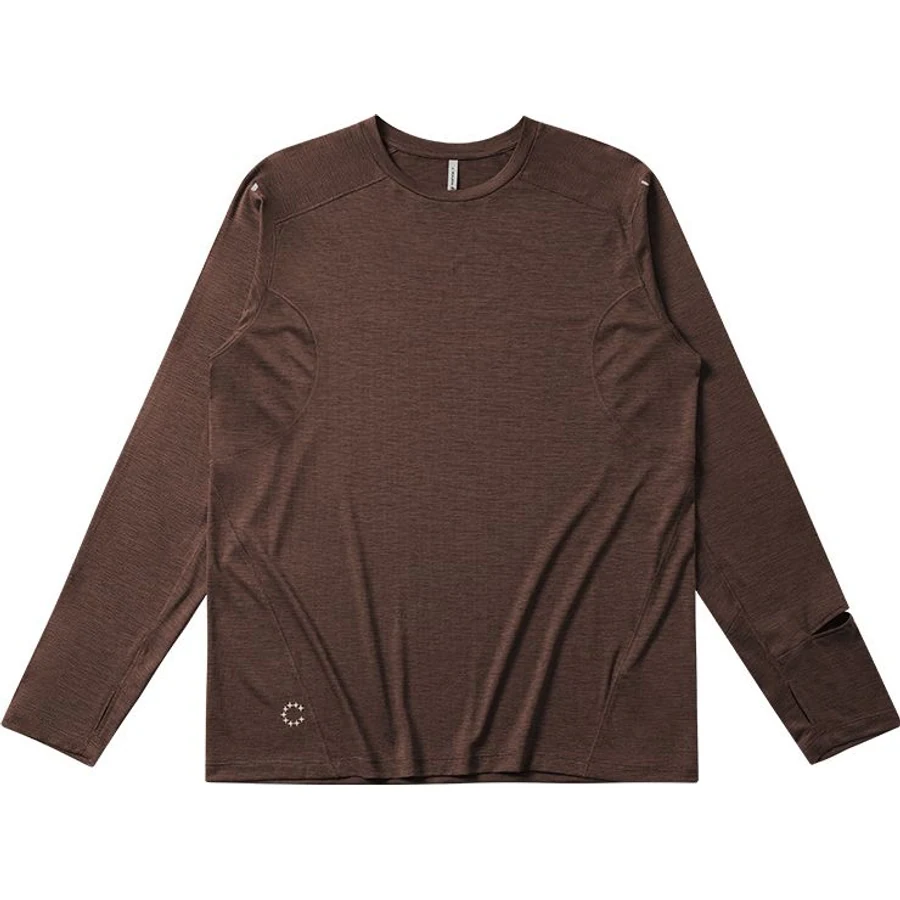LS-B0233 Men's Long-Sleeve Running Top in Sandalwood Brown, original product photograph