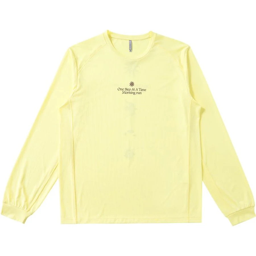 LS-B0236 Patterned Long-Sleeve Running Top in Soft Yellow, original product photograph