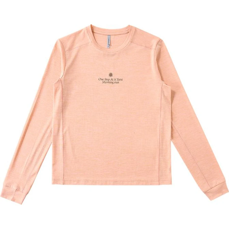 LS-B0239 Graphic Long-Sleeve Running Top in Soft Pink, original product photograph