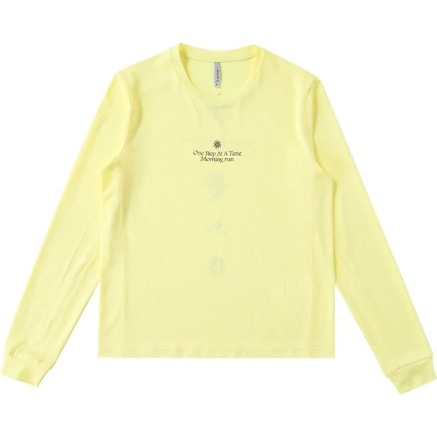 LS-B0239 Graphic Long-Sleeve Running Top in Soft Yellow, original product photograph