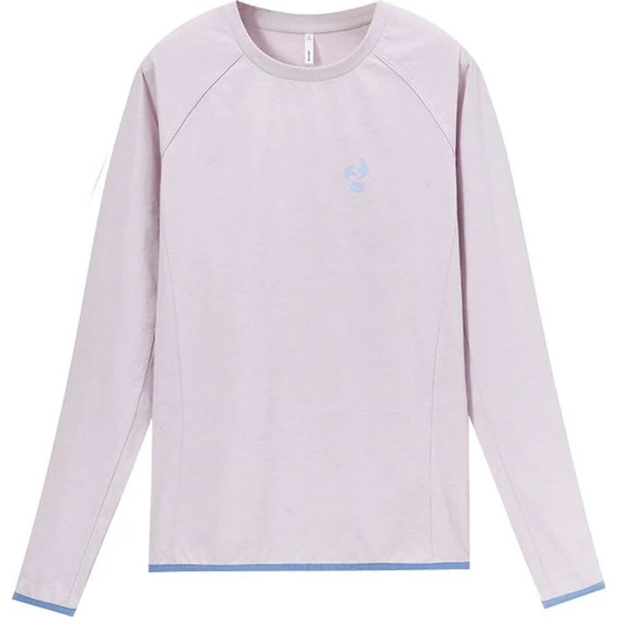 LS-B0241 Contrast-Hem Long-Sleeve Training Top in Pink Lavender, original product photograph