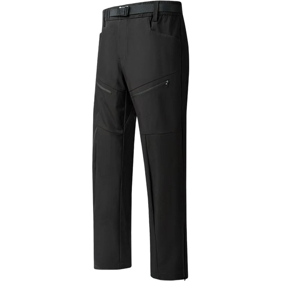 LS-B0249 Fleece-Lined Side-Zip Hiking Pants in Black, original product photograph