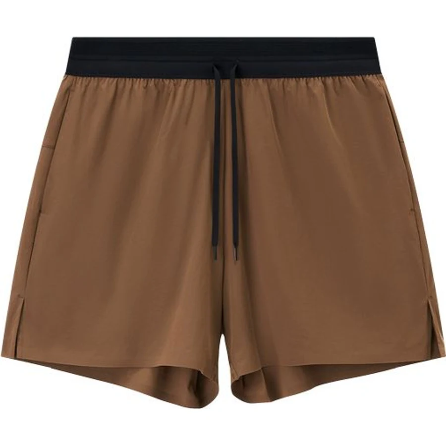 LS-B0265 Bonded-Seam Running Shorts in Caramel Brown, original product photograph