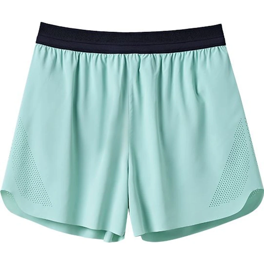 LS-B0269 Laser-Cut 2-in-1 Running Shorts in Mist Teal, original product photograph