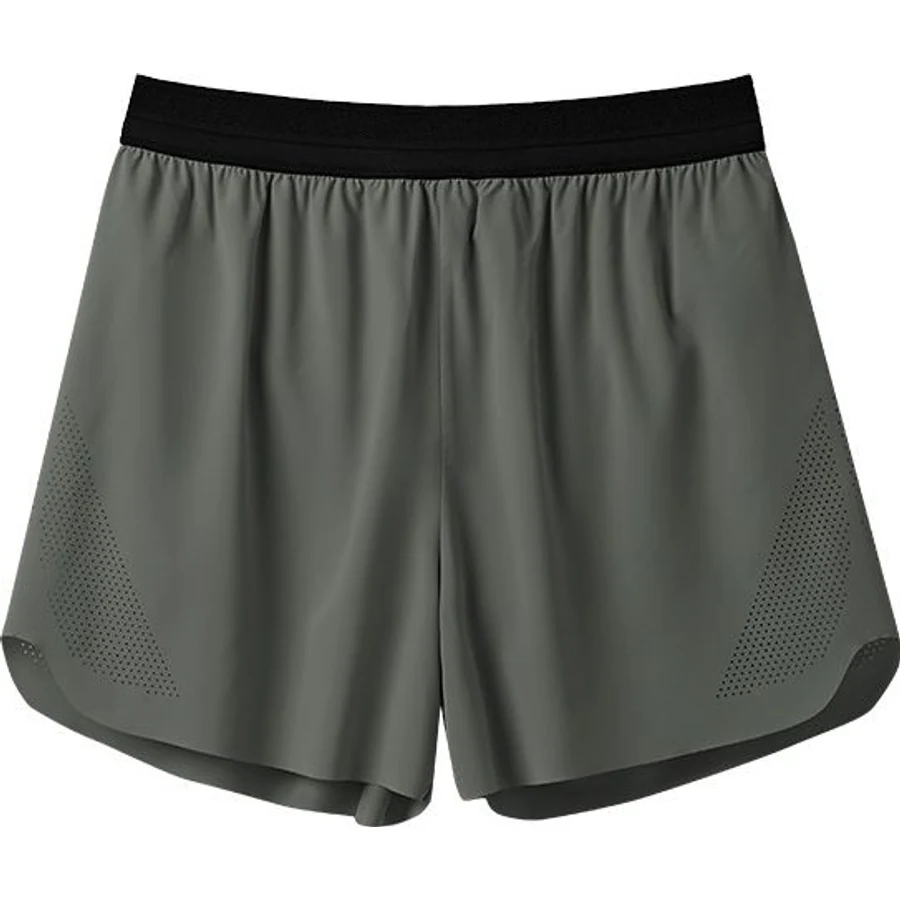 LS-B0269 Laser-Cut 2-in-1 Running Shorts in Pine Mist Grey, original product photograph