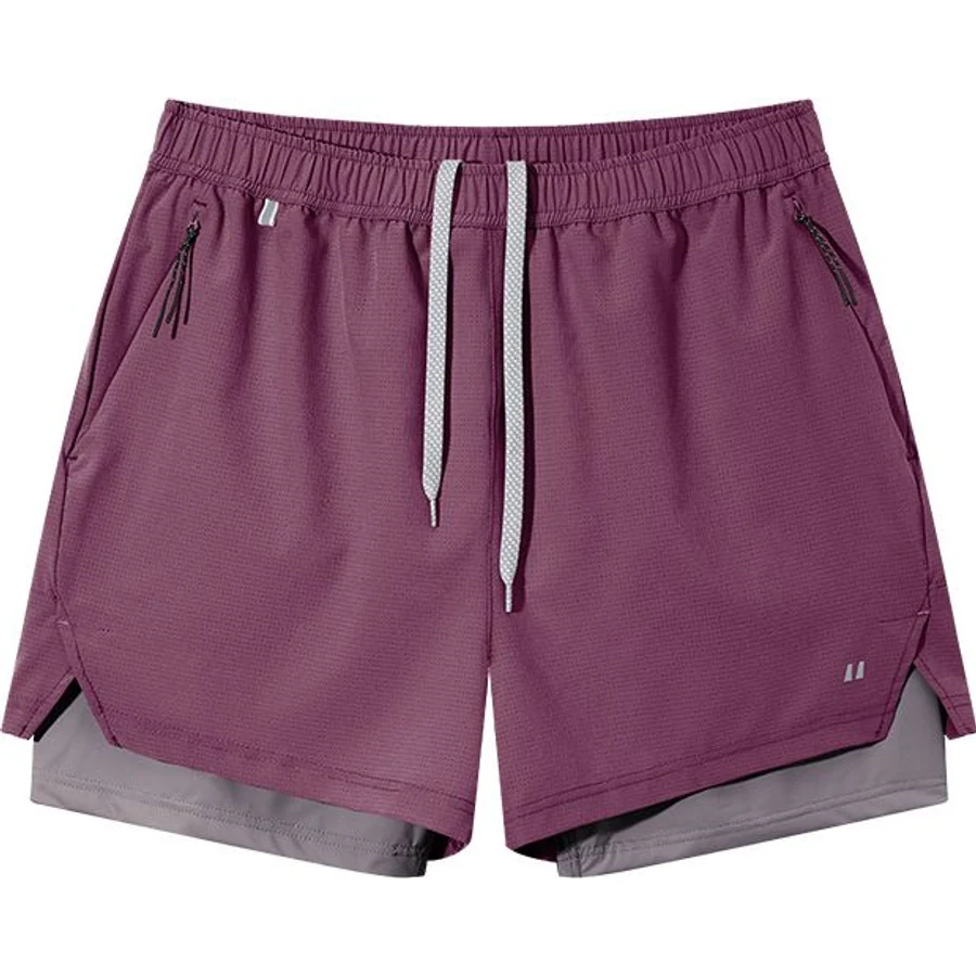LS-B0270 2-in-1 Outdoor Running Shorts in Raspberry Red, original product photograph