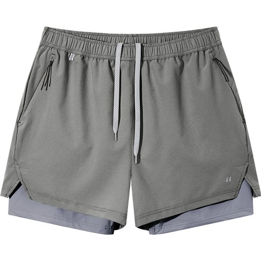 LS-B0270 2-in-1 Outdoor Running Shorts in Graphite Grey, original product photograph