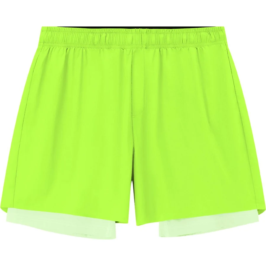 LS-B0273 Bonded Double-Layer Running Shorts in Grass Green, original product photograph