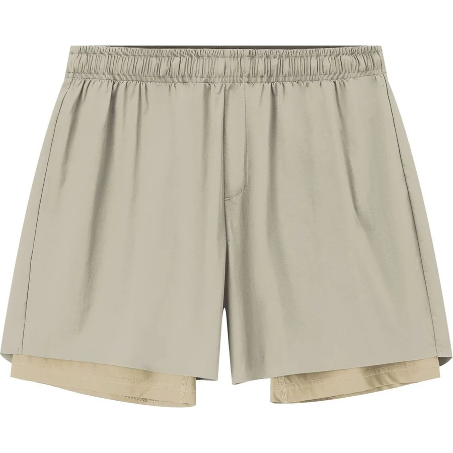 LS-B0273 Bonded Double-Layer Running Shorts in Milk Coffee, original product photograph