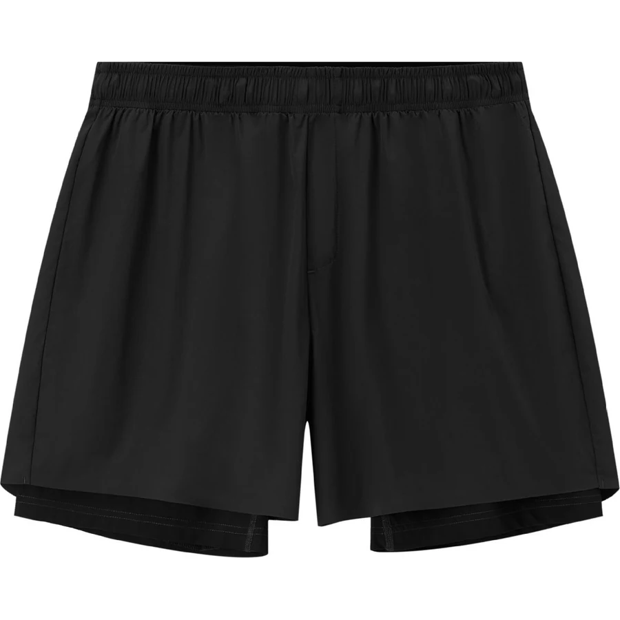 LS-B0273 Bonded Double-Layer Running Shorts in Black, original product photograph