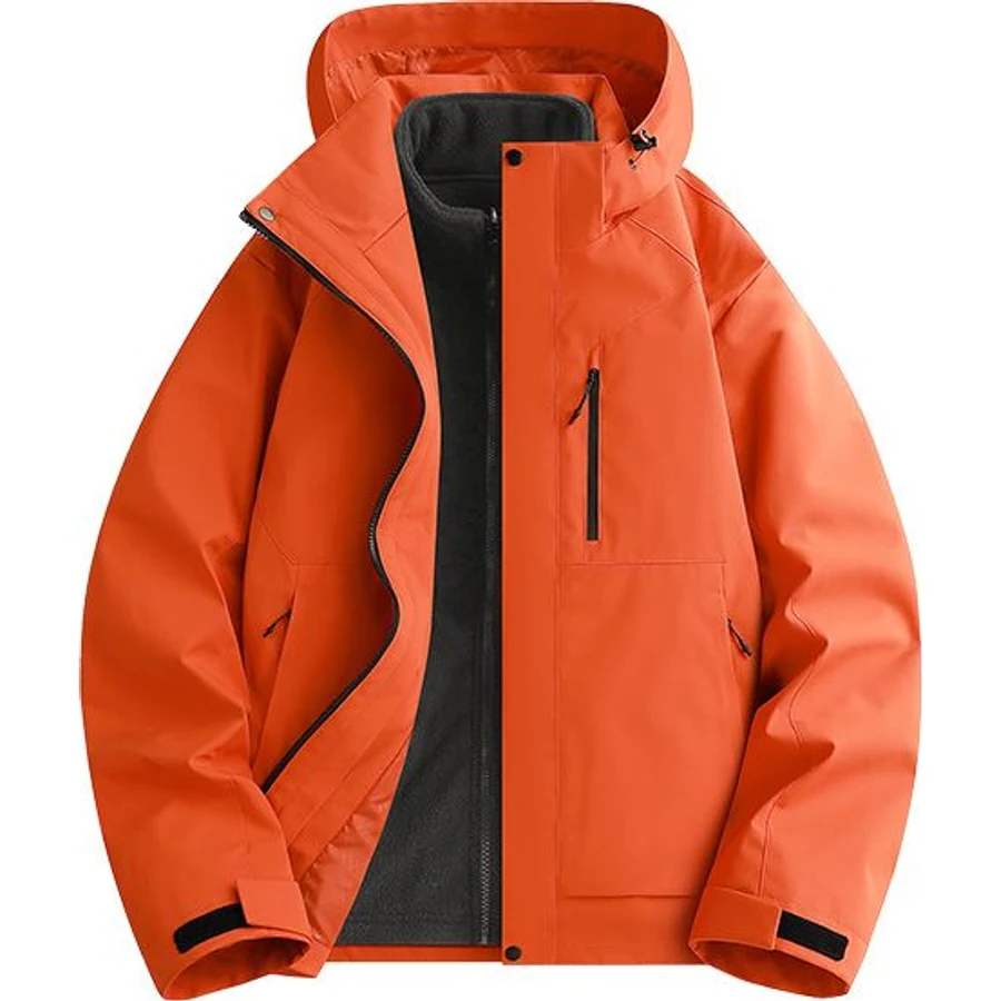 LS-B0290 Hooded Outdoor Shell Jacket in Sunlight Orange, original product photograph