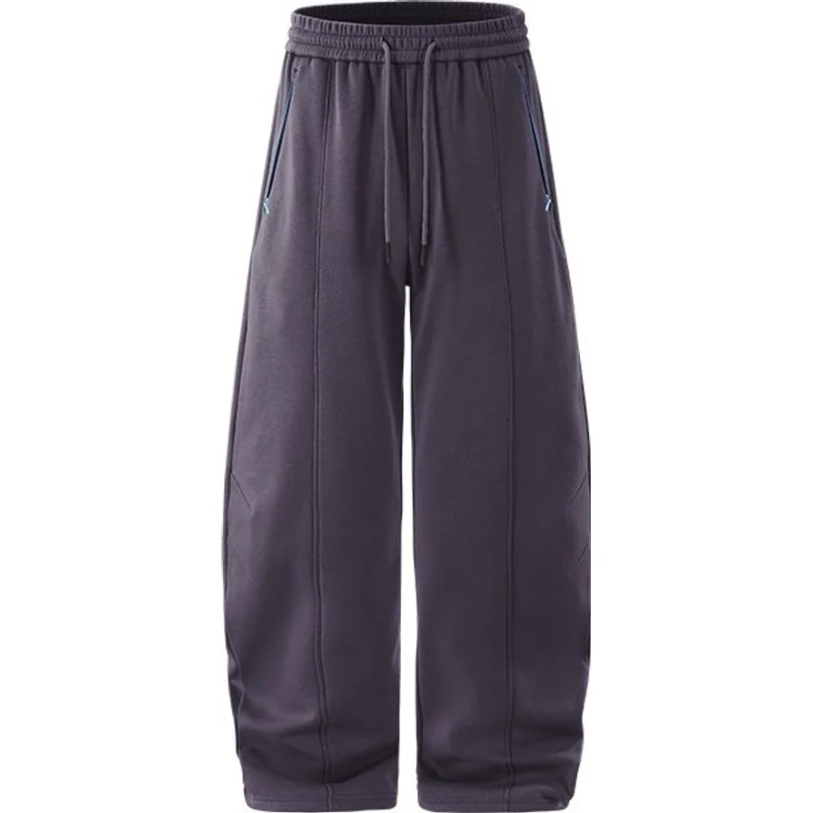 LS-B0302 Fleece-Lined Curved Sweatpants in Deep Purple, original product photograph