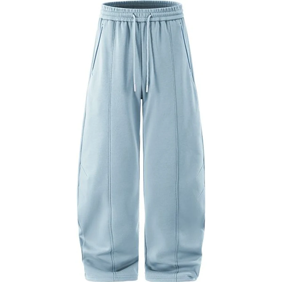 LS-B0302 Fleece-Lined Curved Sweatpants in Blue Grey, original product photograph