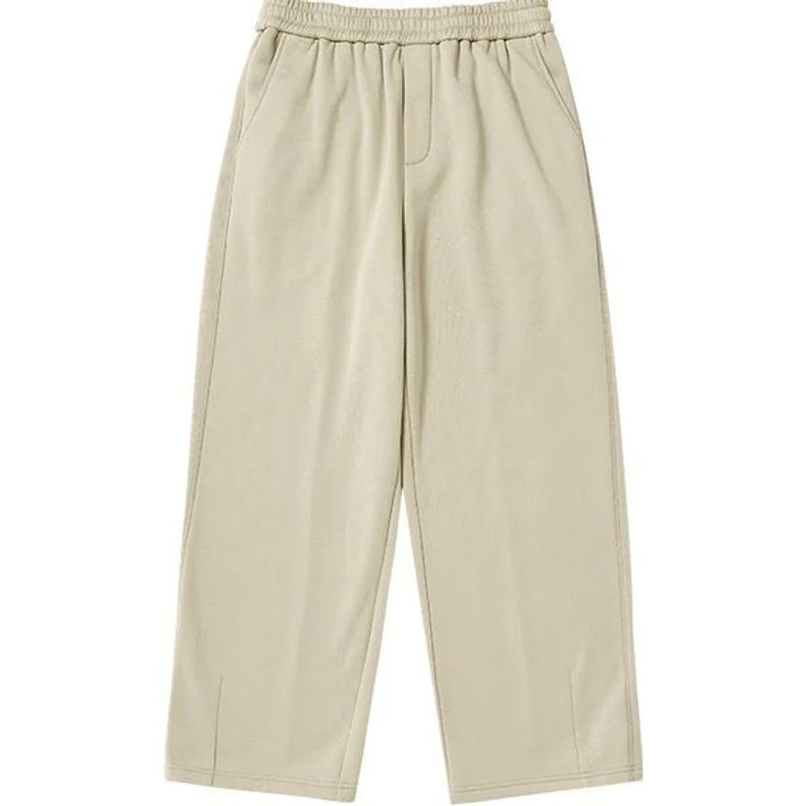 LS-B0305 Fleece Wide-Leg Sweatpants in Light Khaki, original product photograph