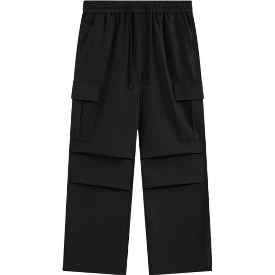 LS-B0309 Wide-Leg Cargo Sweatpants in Black, original product photograph