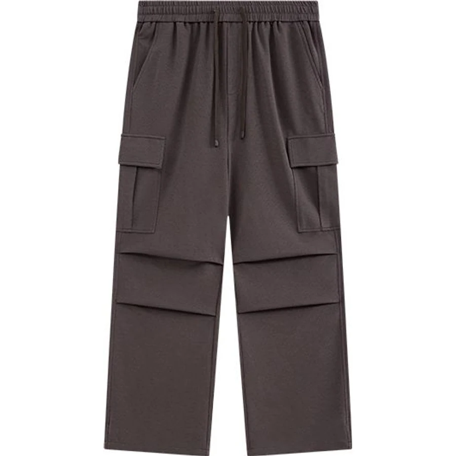 LS-B0309 Wide-Leg Cargo Sweatpants in Plum Purple, original product photograph