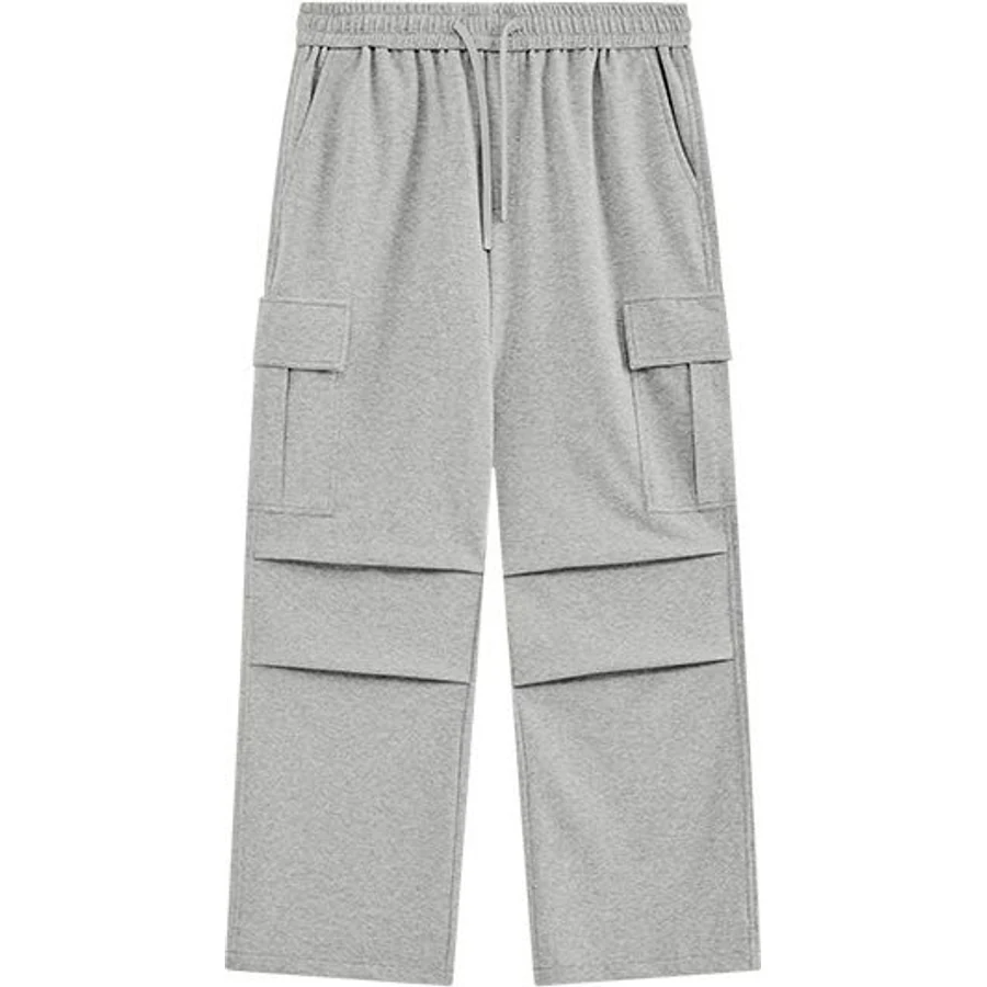 LS-B0309 Wide-Leg Cargo Sweatpants in Heather Grey, original product photograph